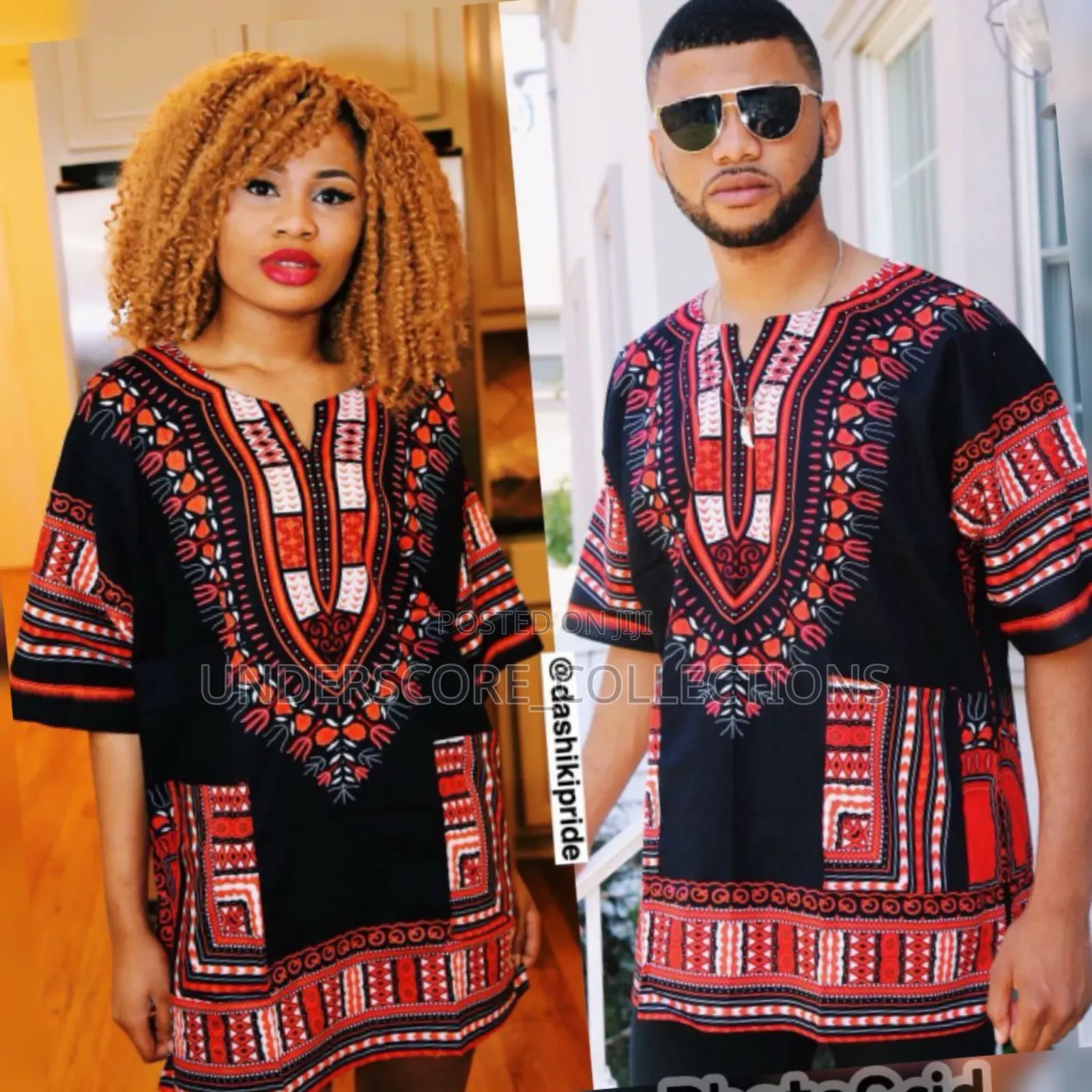 Black Unisex Ankara Tops