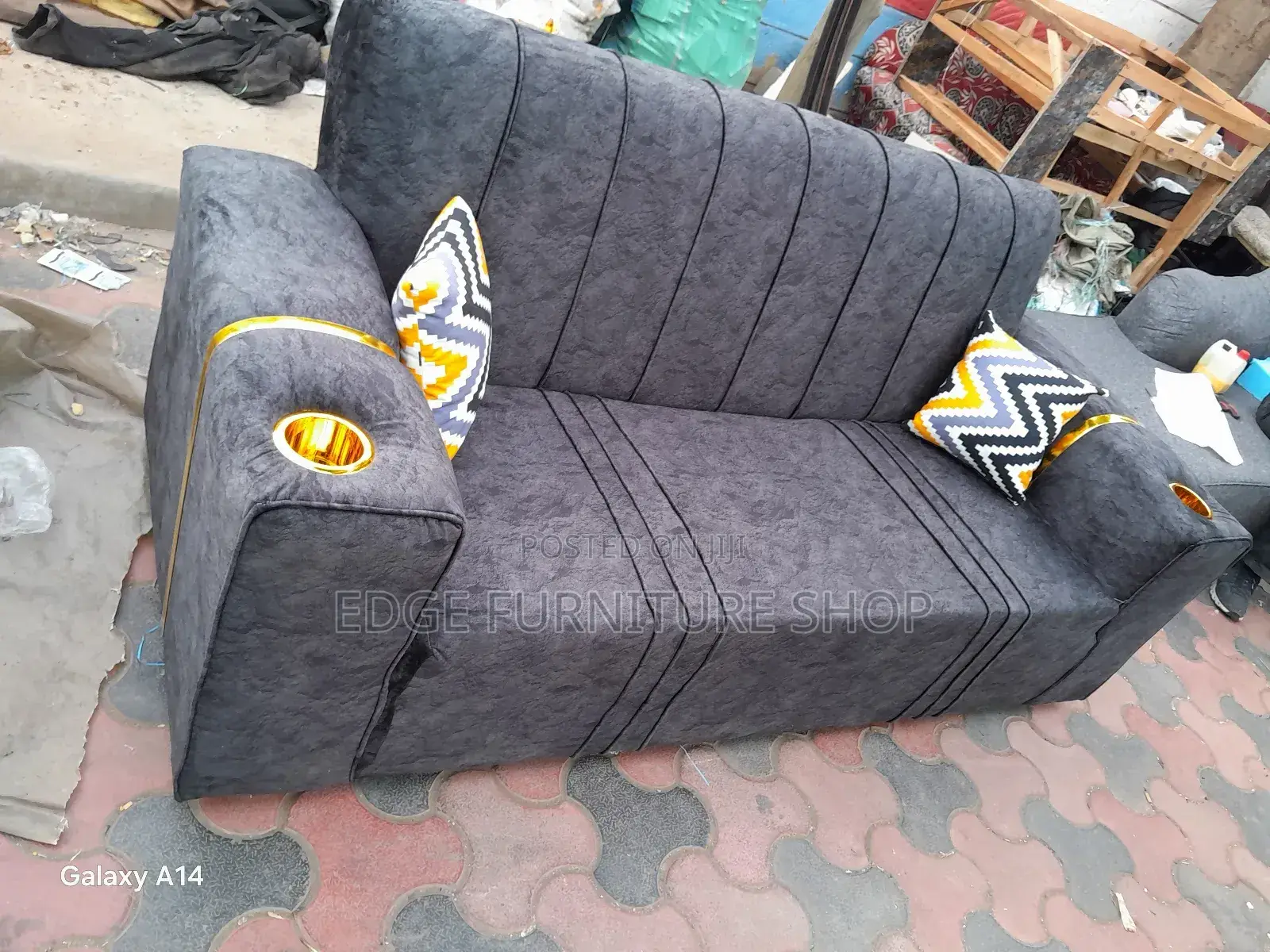 Darkgrey Three Seater Velvet Grey on Sale