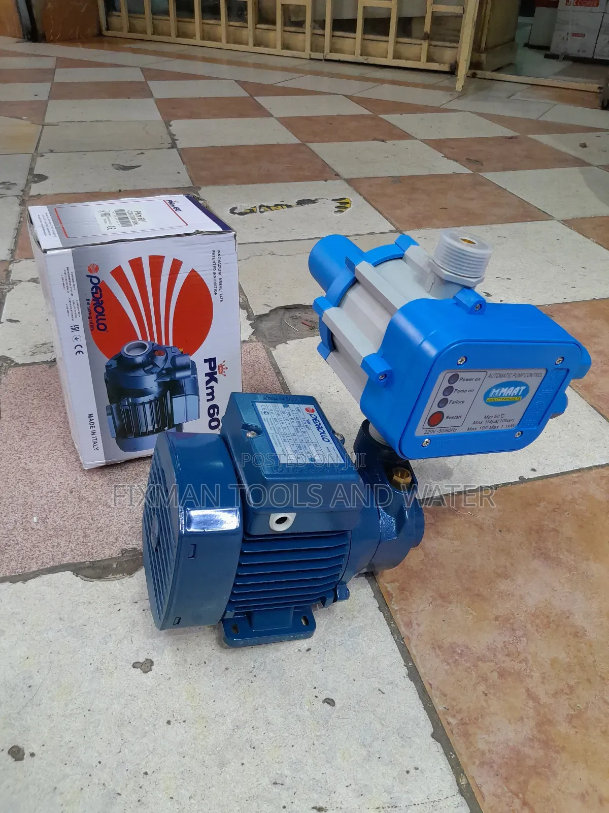 Pedrollo 0.5 Hp Water Pump With Pressure Control Switch