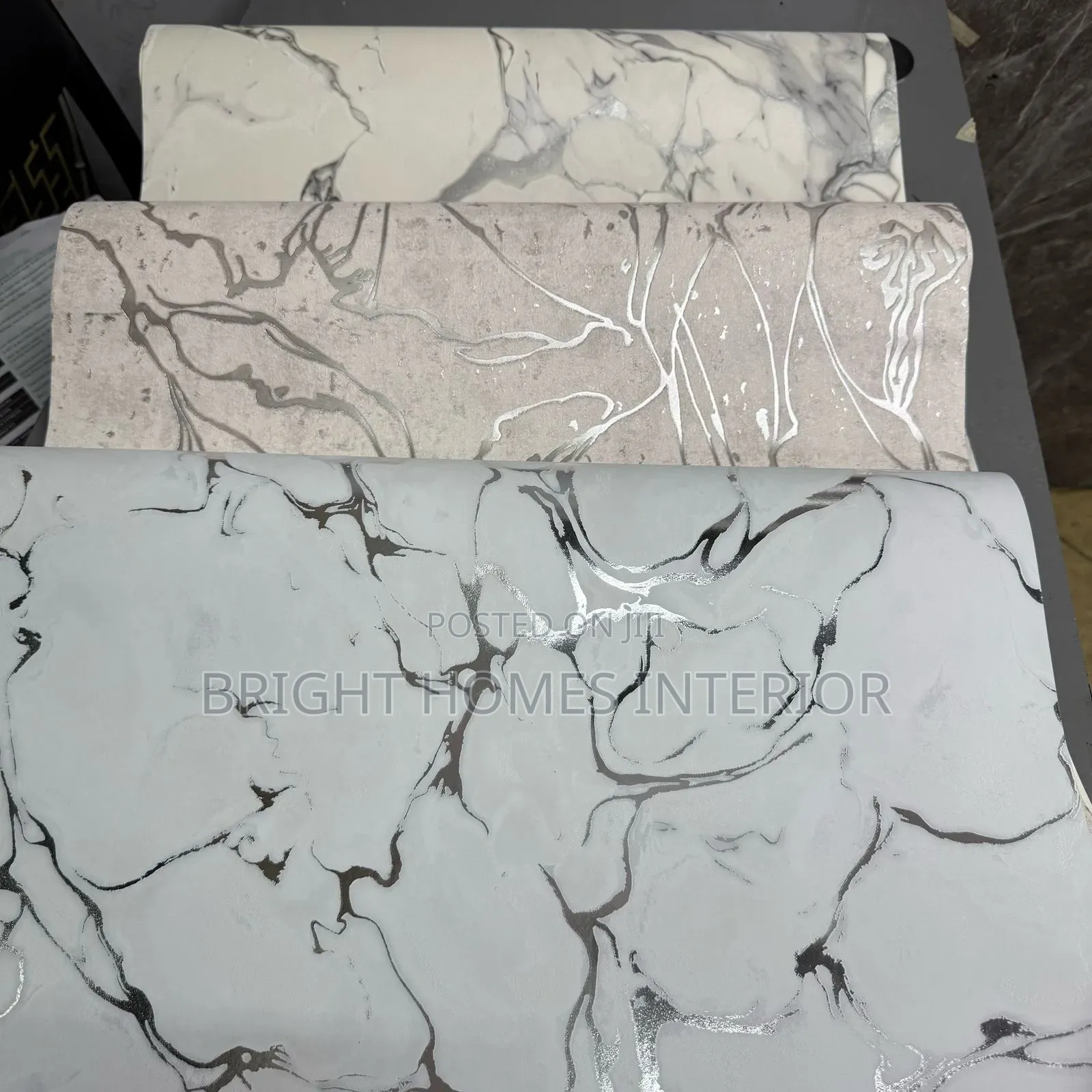 White Black Marble Wallpaper Available