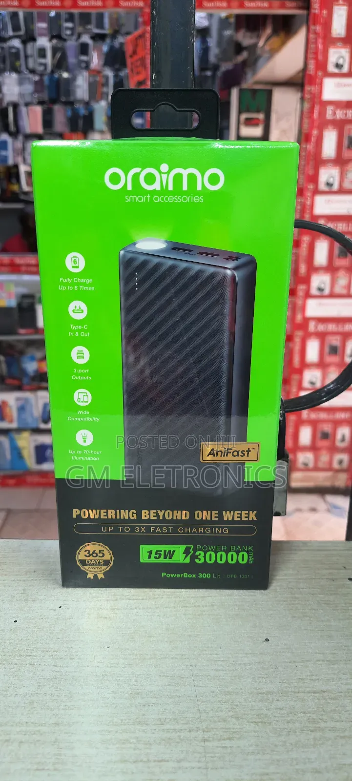 15w 30000mah Portable Powerbank- Dark Gray.