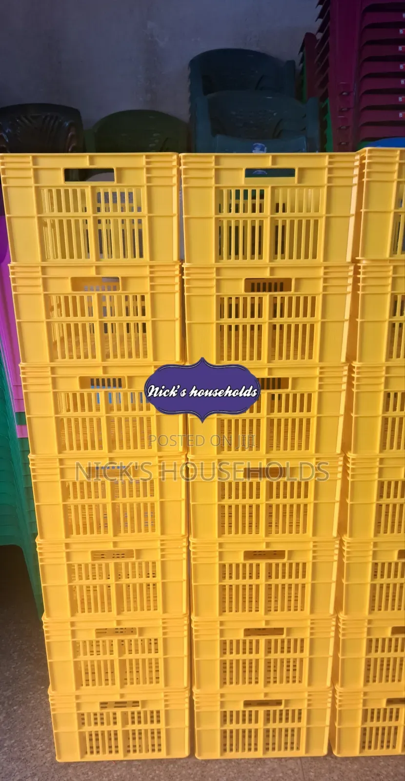Yellow Greenery Plastic Crates