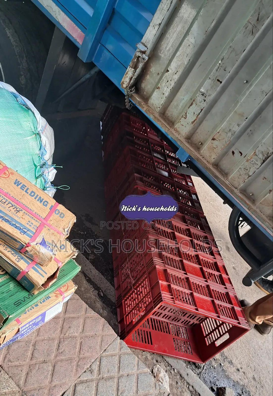 Pale Maroon Polystack Crates