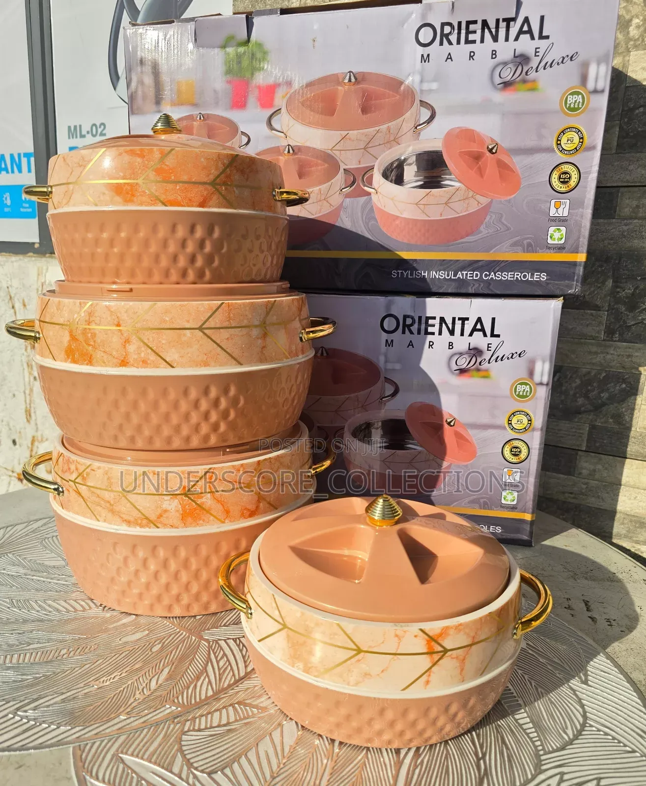 Brown Oriental Marble Hotpots