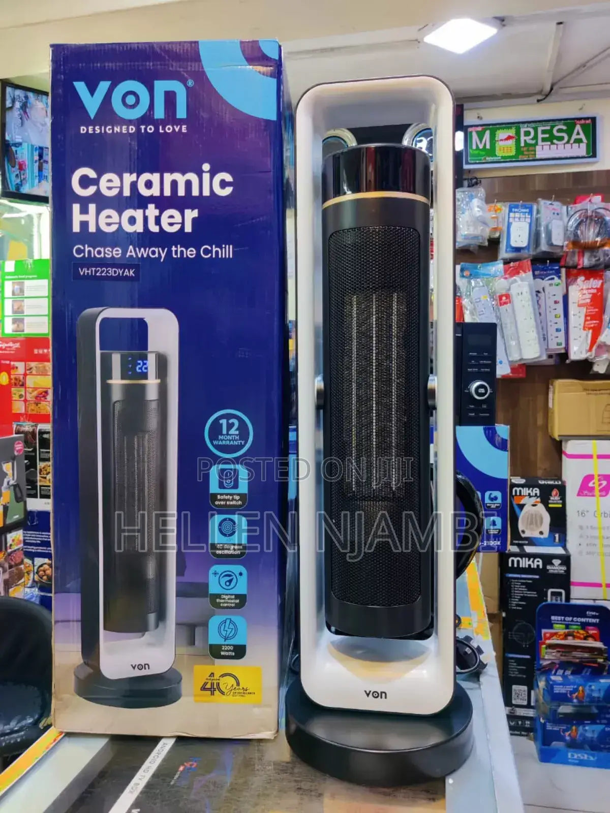 Von Vht223dyak Tower Heater, 2200w