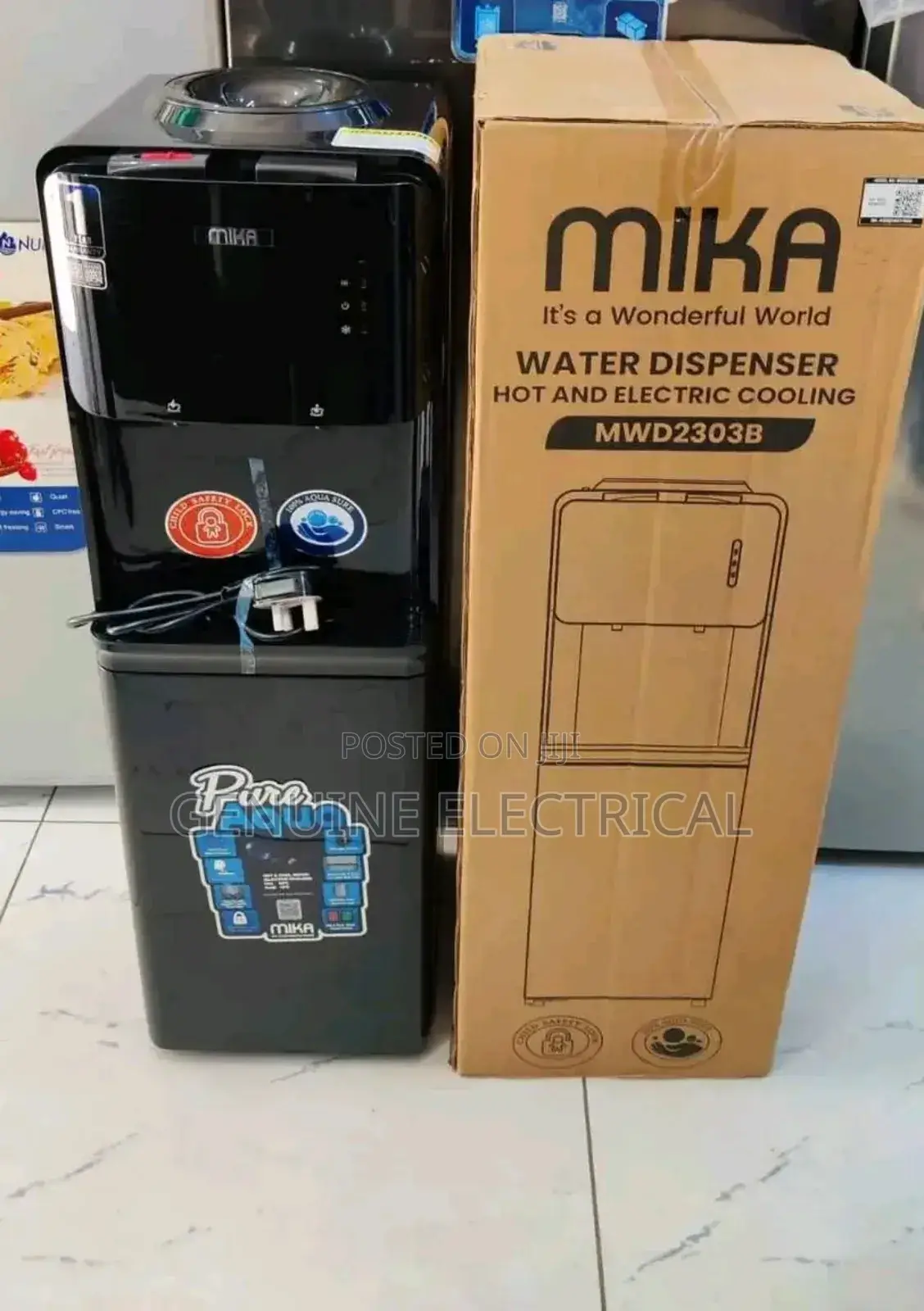 Mika Water Dispenser 2 Taps Push Button Child Lock