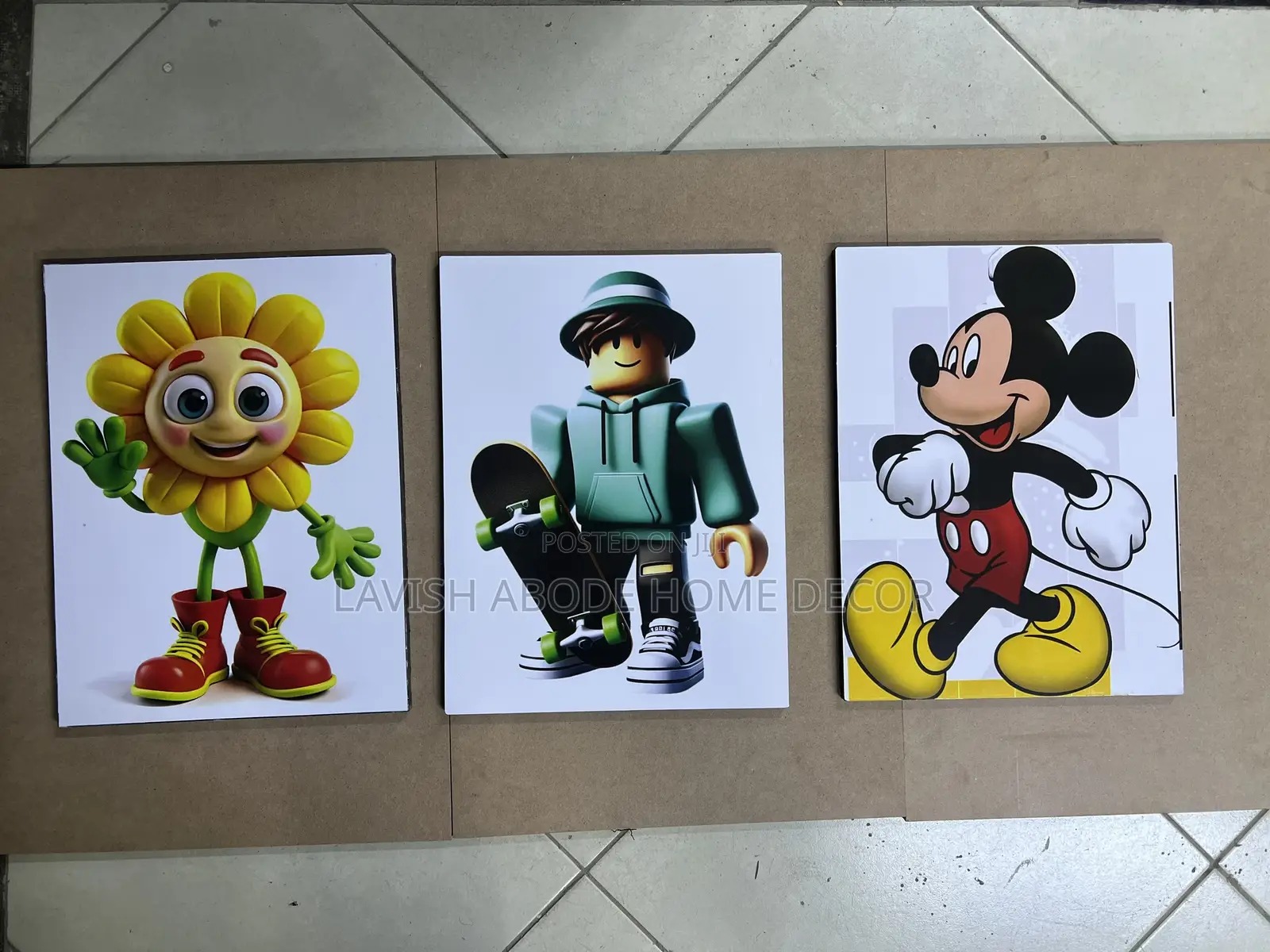 Kid’S Wall Hanging Cartoon Wall Art Set of 3