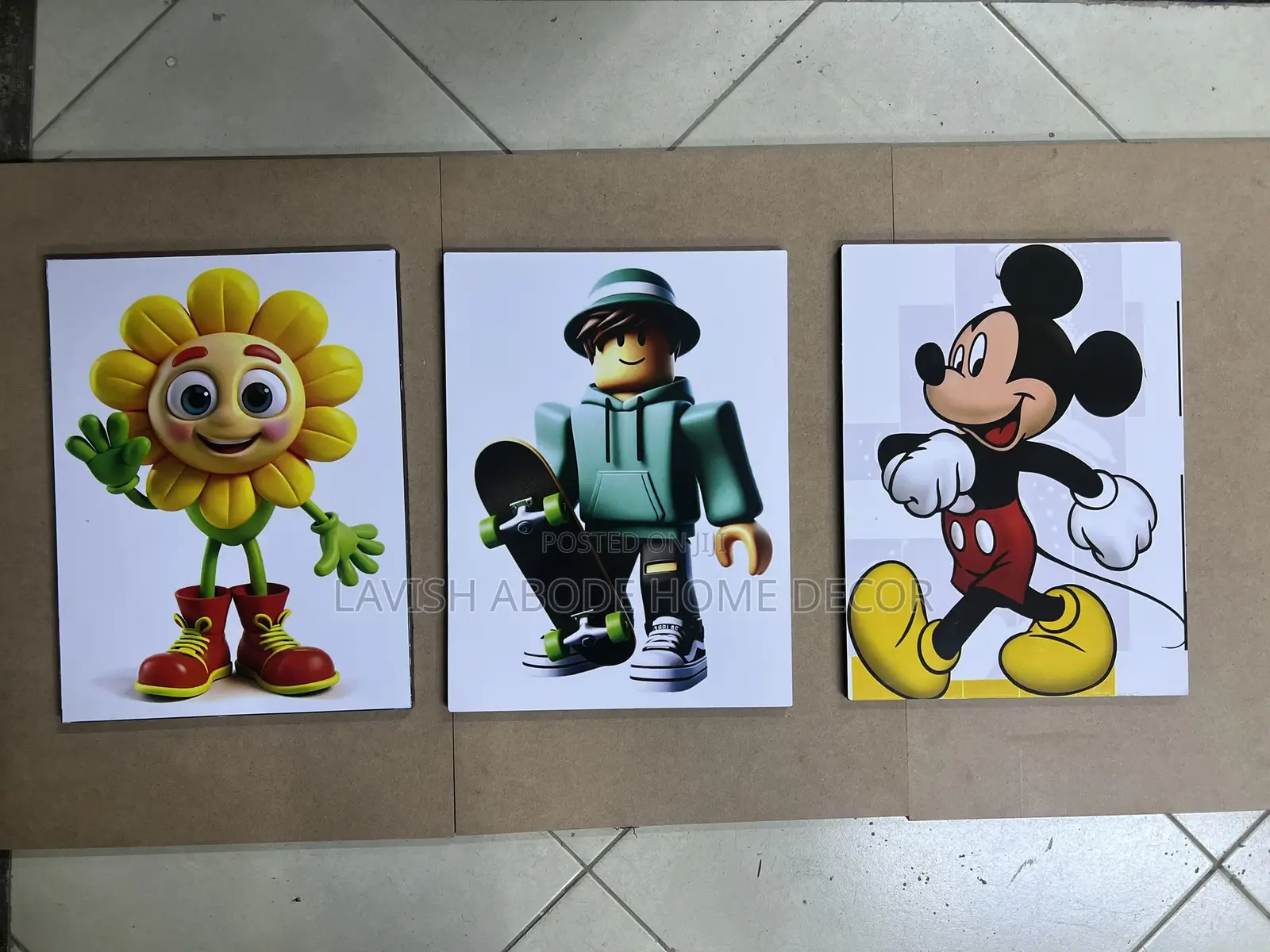 Kid’S Wall Hanging Cartoon Wall Art Set of 3