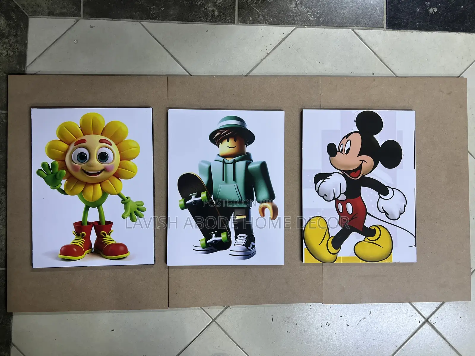 Kid’S Wall Hanging Cartoon Wall Art Set of 3