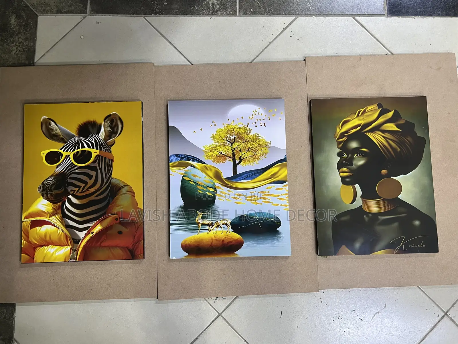 Afro-Modern 3 Piece Wall Hanging Set Wall Art
