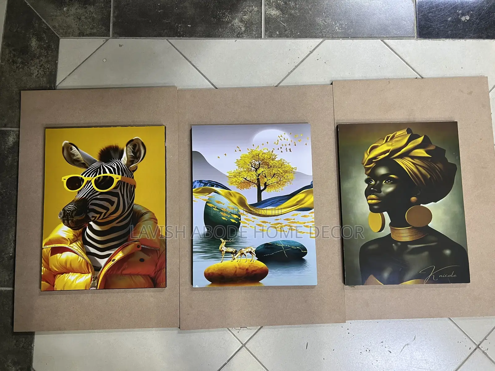 Afro-Modern 3 Piece Wall Hanging Set Wall Art
