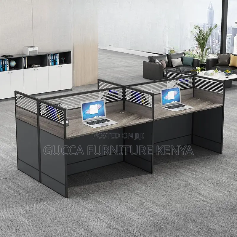 Workstations: Engineered Wood 4-Way Office Workstation