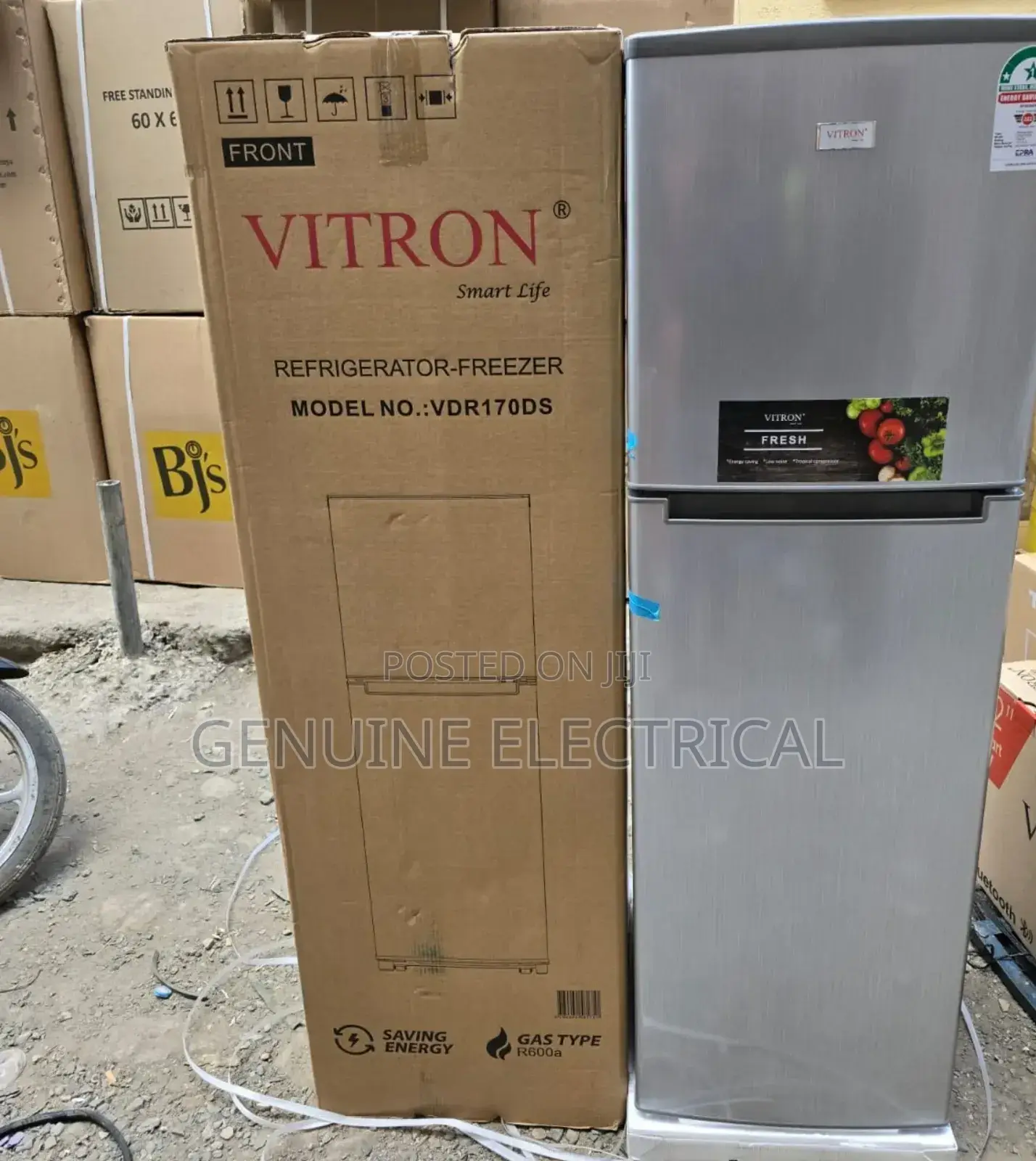 Vitron 170litres Grey Defrost Double Door Fridge