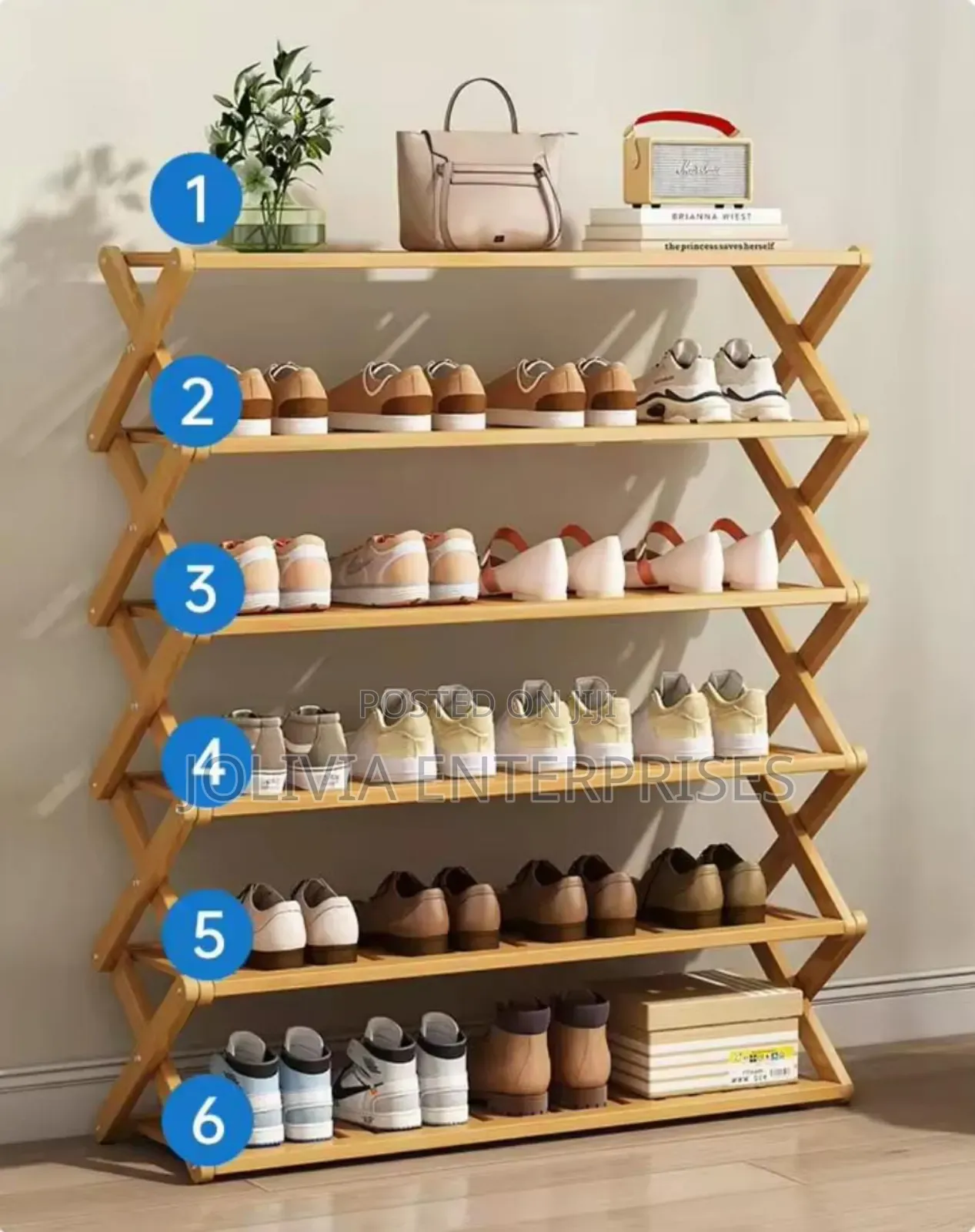 Foldable Bamboo Shoerack