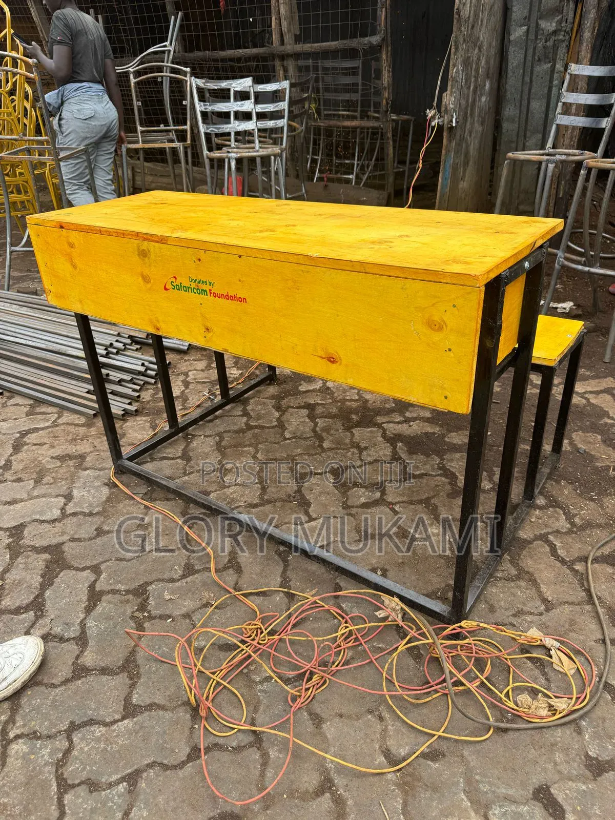 Double Labelled School Desk