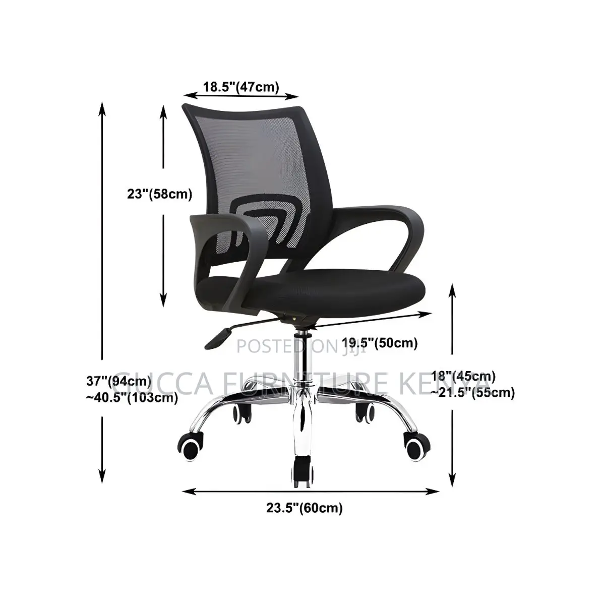 Office Chairs:Clerical Fixedarm Chair Adjustable Seat Height