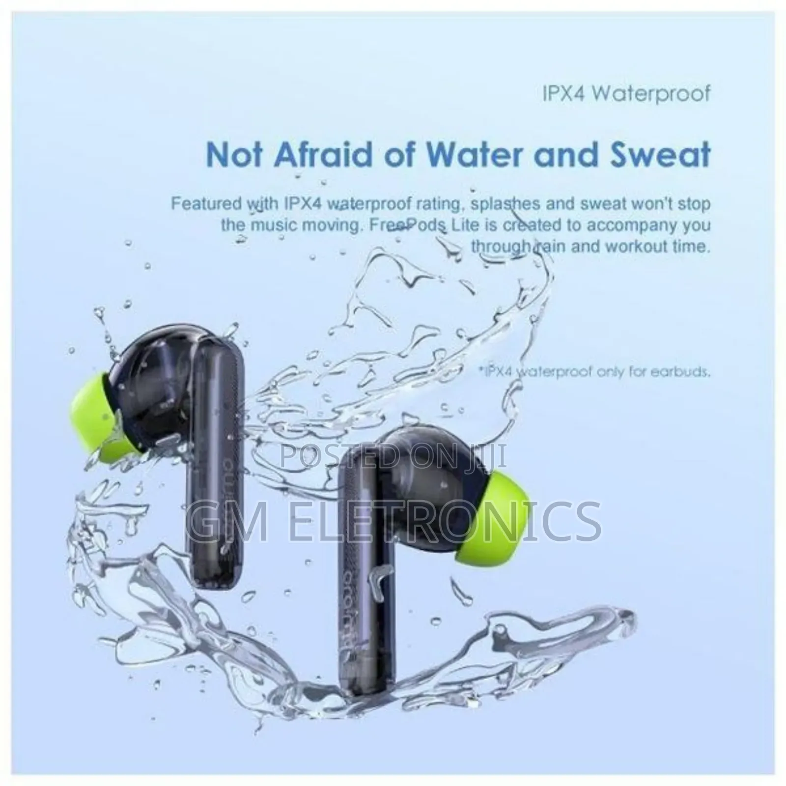 Oraimo Freepods Lite- Nebula Blue With Green Tips.