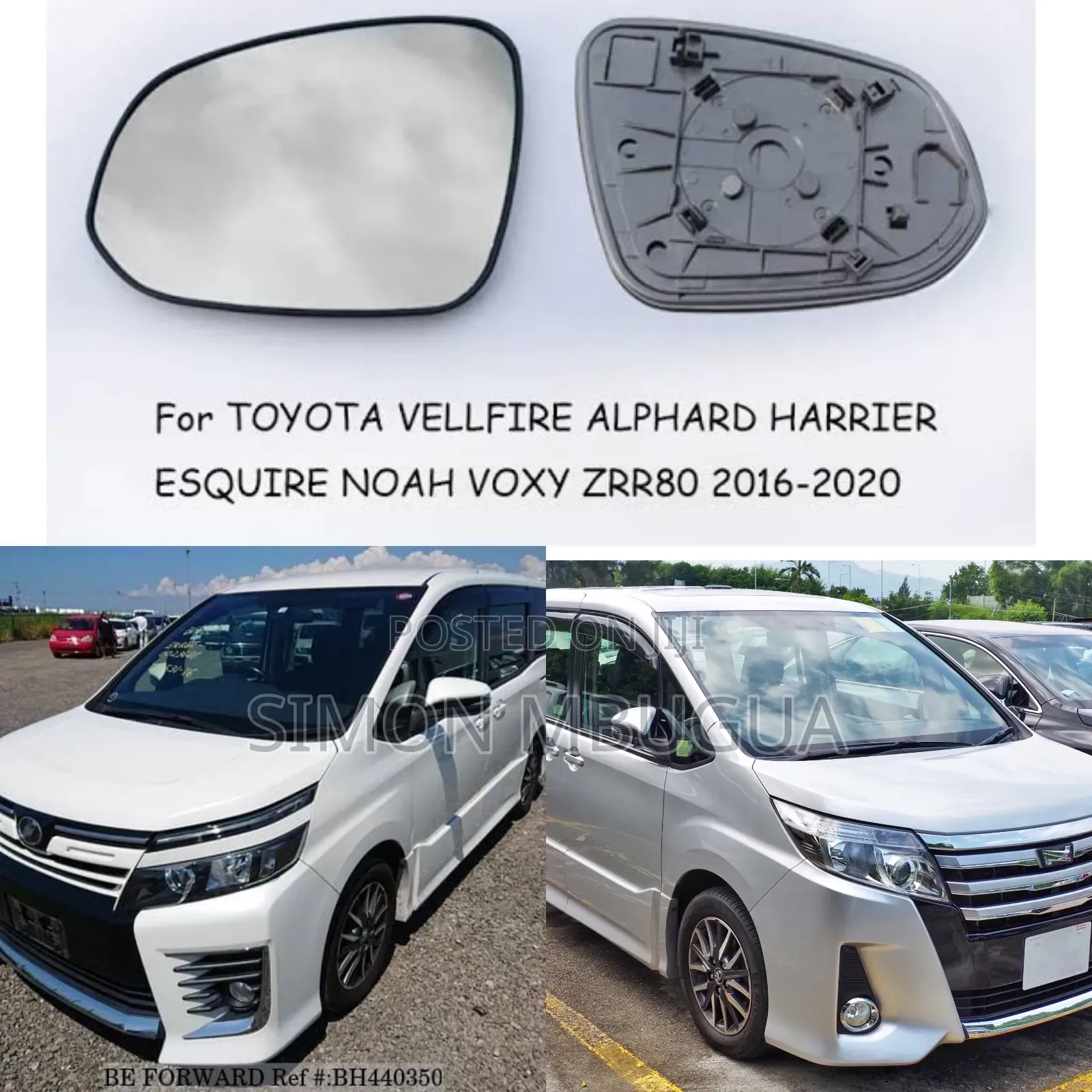 Toyota Noah /Voxy/Harrier 2014 Side Mirror Glass