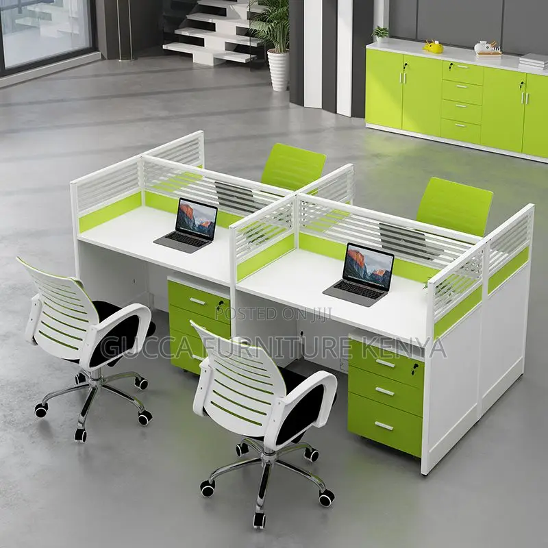 Workstations: 4-Way Modern Workstation With White Table Top