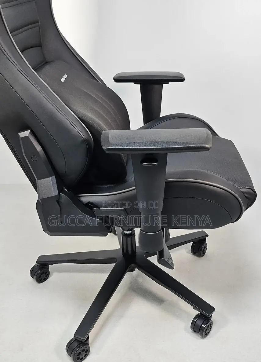 Office Chairs:Reclining Black Leather Executive Gaming Chair