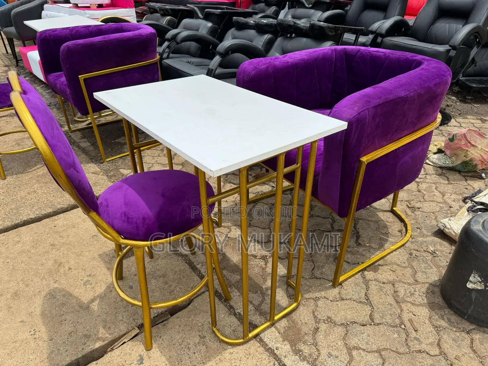 Purple Set Manicure Table And Chairs