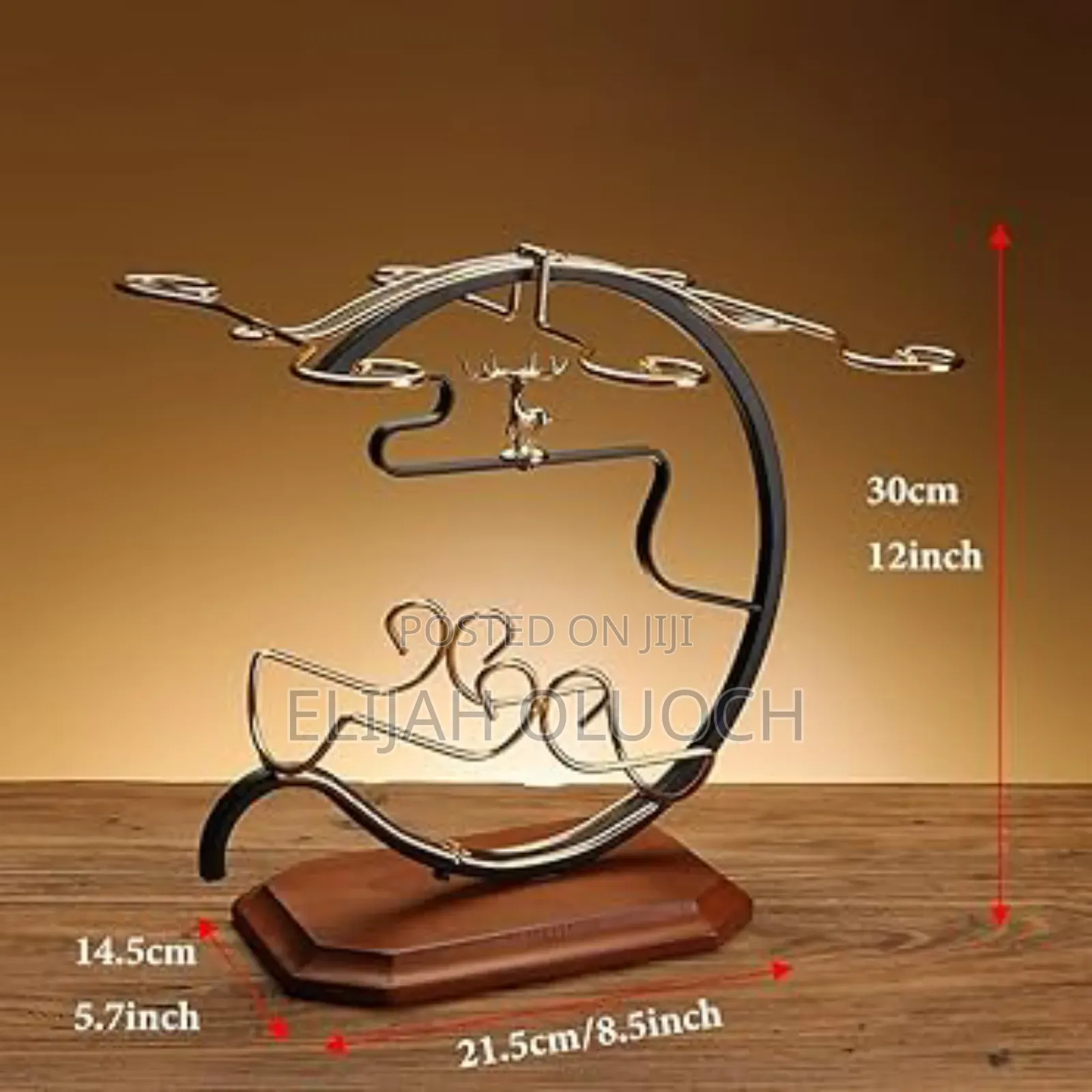 Golden Deer Wine Set Rack - 1 Bottle Slot,6 Wine Glass Slots