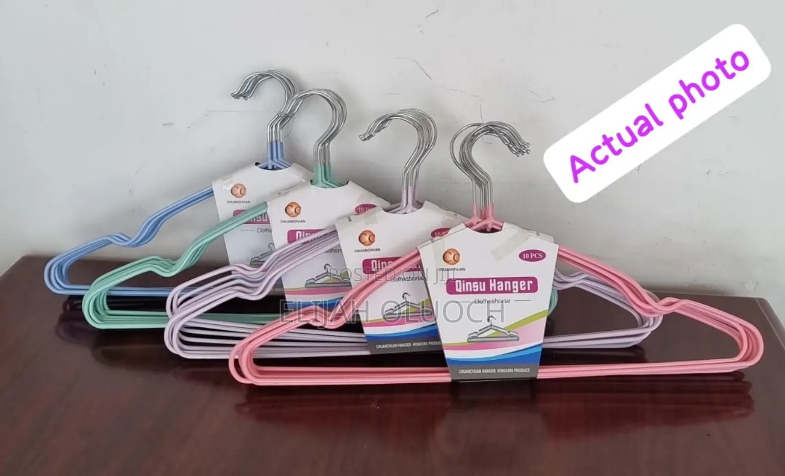 10pc Pack of Coloured Steel Hangers