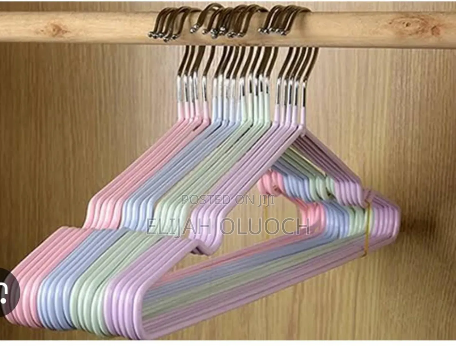 10pc Pack of Coloured Steel Hangers