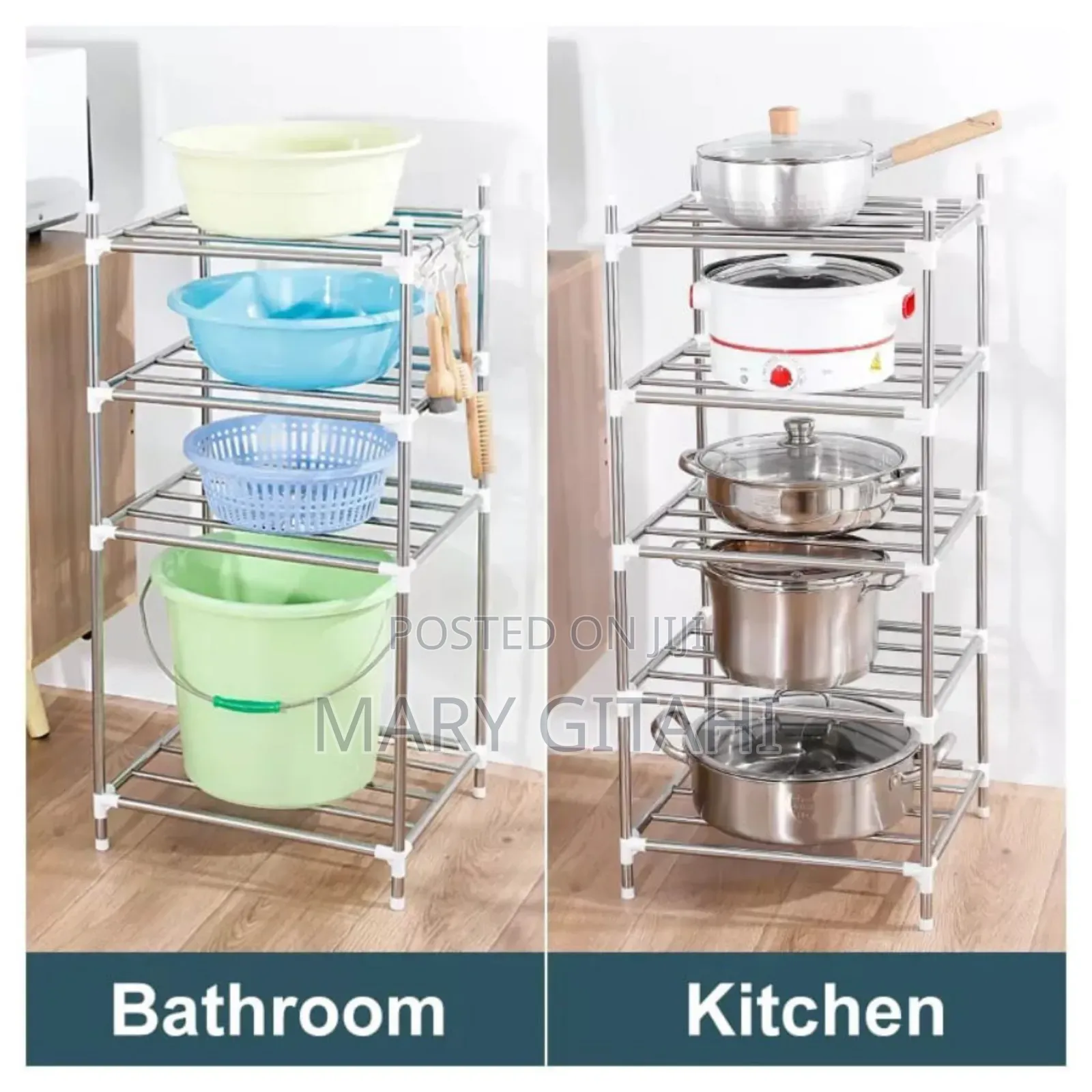 6 Layer Adjustable Stainless Steel Pot Holder S: 34*41*120cm