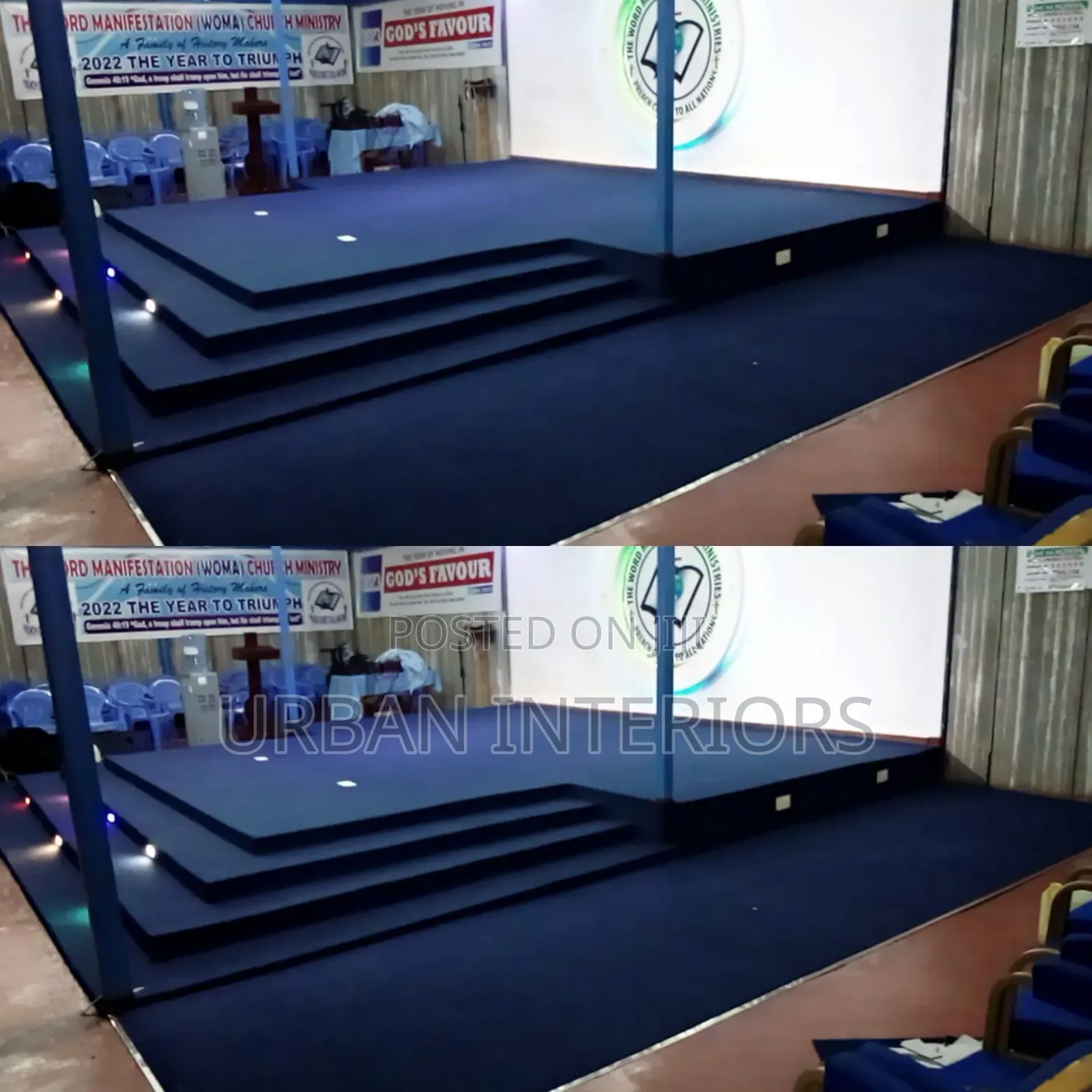 Church Altar Carpets. Navy Blue Carpets for Big Altars