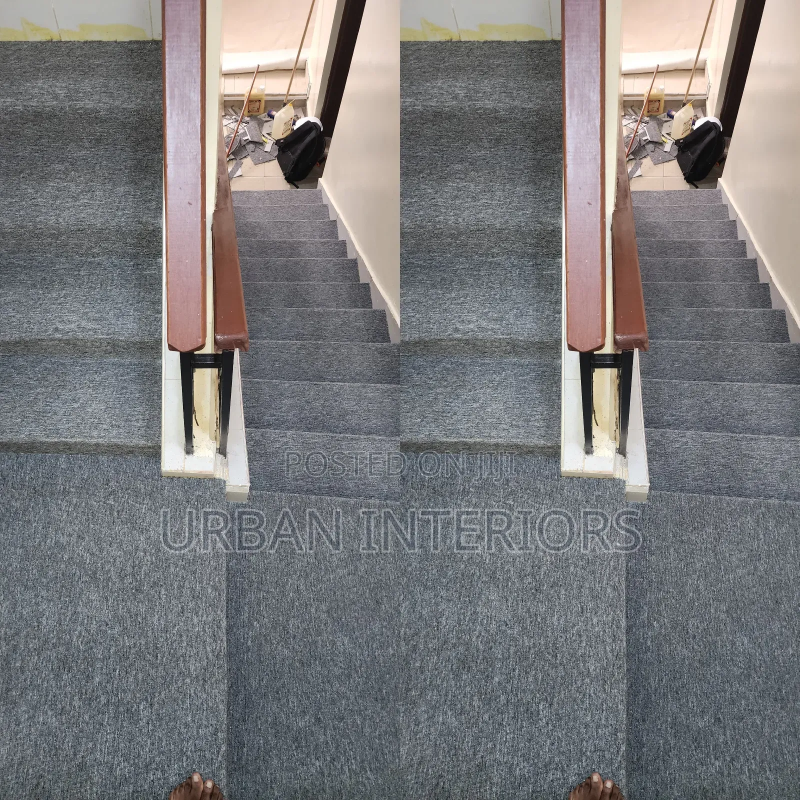 Grey Wall to Wall Stair Carpets