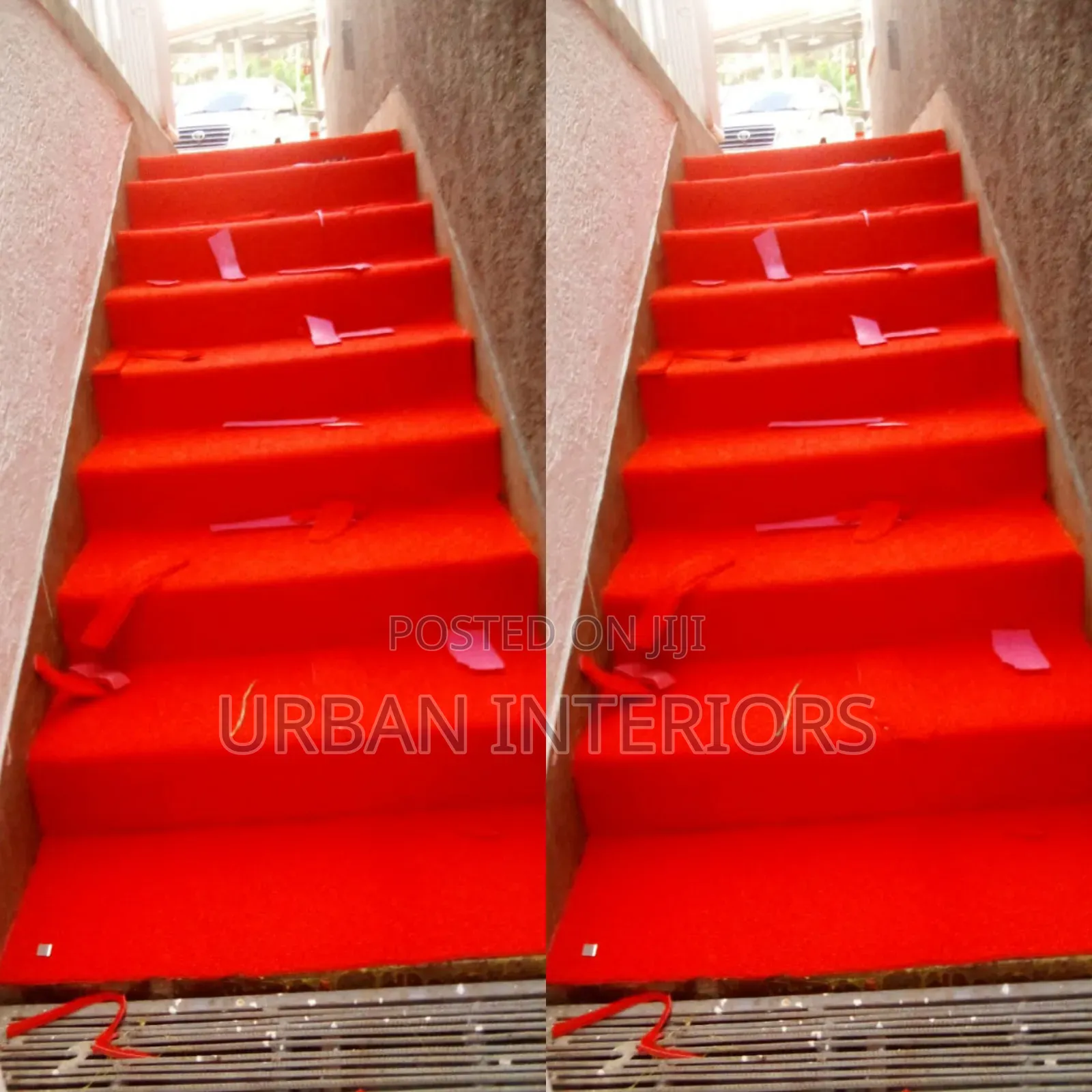 Red Stair Wall to Wall Carpets.4mm Thick Carpet