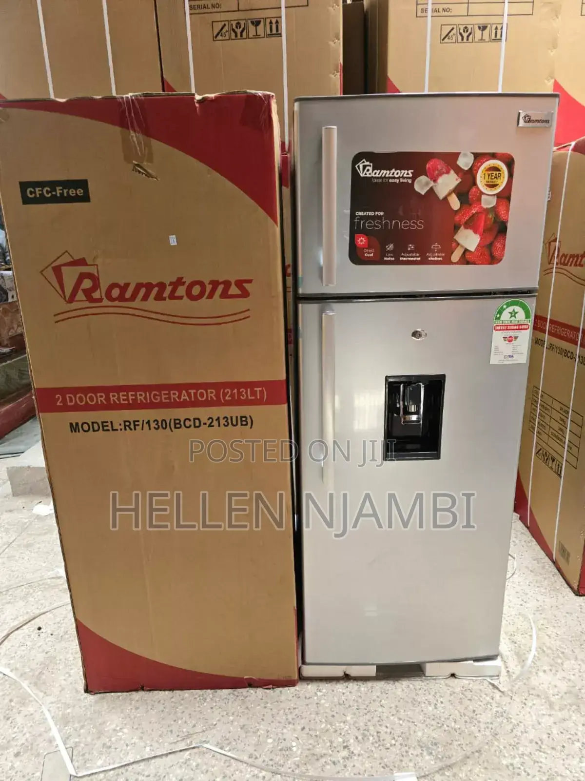 Ramtons Rf/130- 213l 2 Door Direct Cool Fridge+ Dispenser