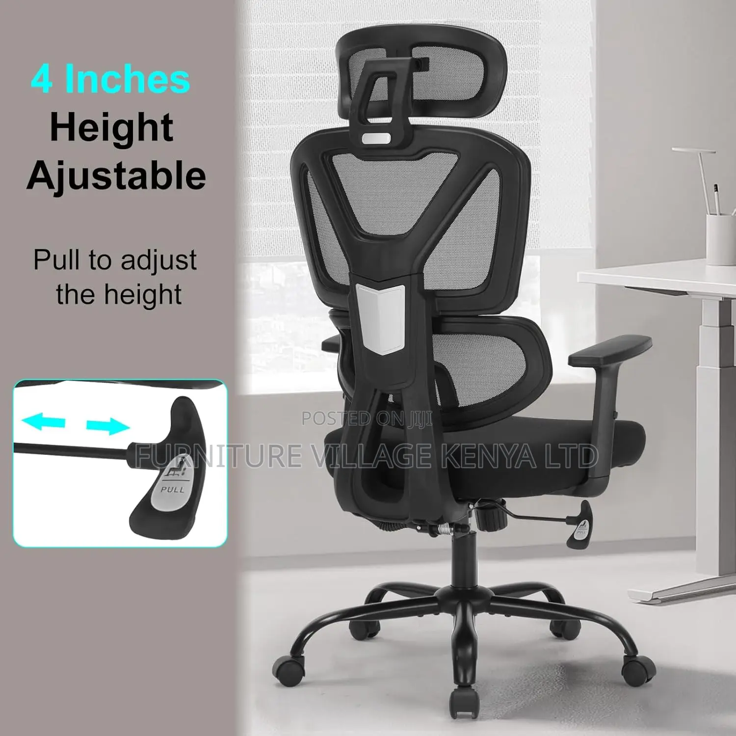 Office Seats; Ergonomic Desk Chair With Adjustable Height