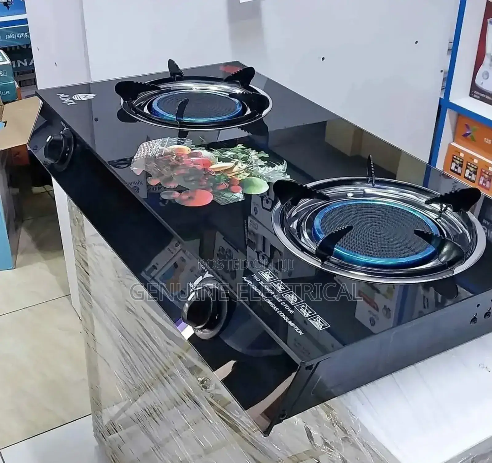 Durable and Elegant: Nunix 2-Burner Glass Top Gas Cooker