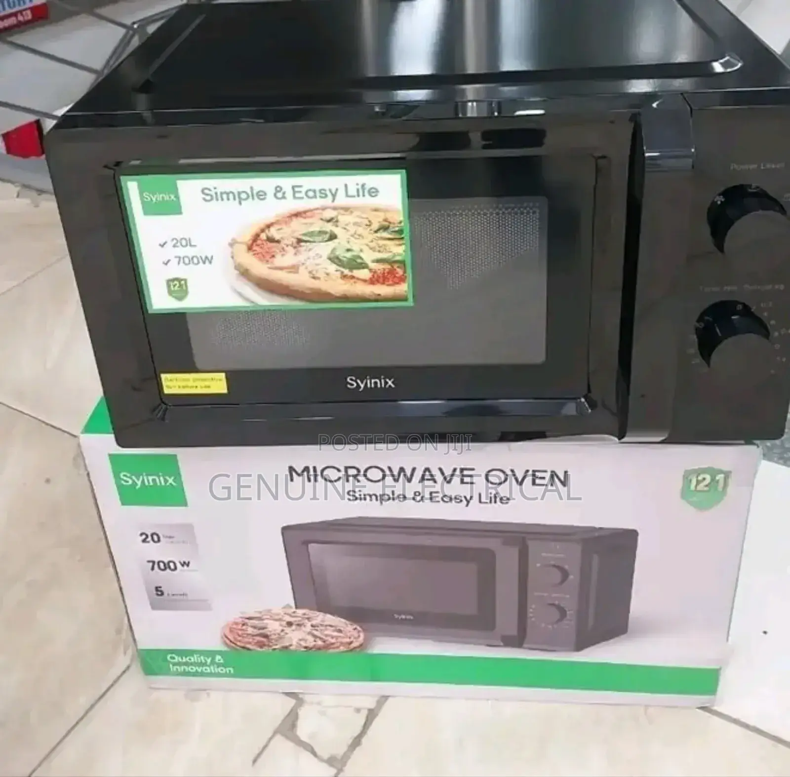 Microwave 20l Synix Manual With Mechanical Dial Controls