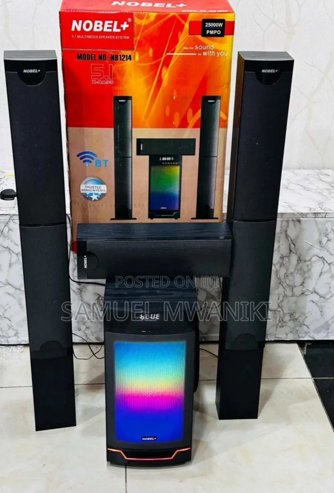 Nobel Nb1214 Subwoofer 5.1ch Bluetooth Tallboy System 25000w