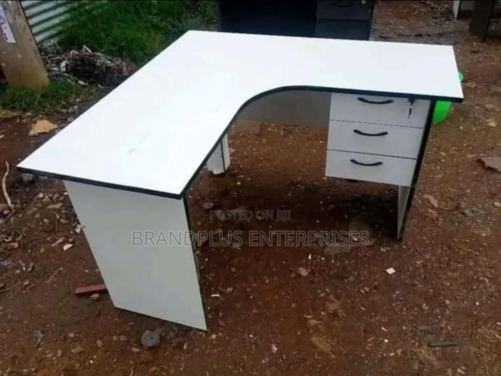 White L Shaped Office Desk