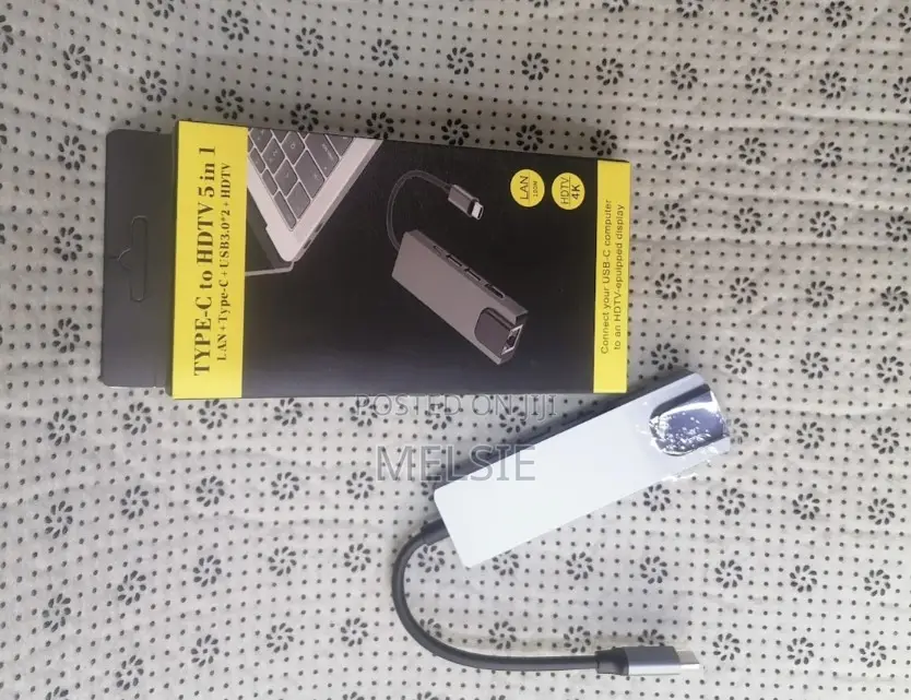 5 in 1 Usb Type C Hub Hdmi Usb C Rj45 Lan Adapter