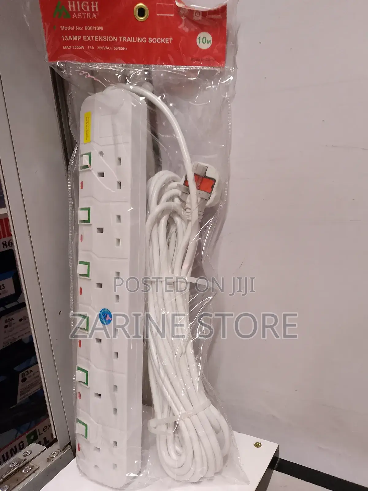 High Astra Power Extension Corded 10metres Long 6 Ways