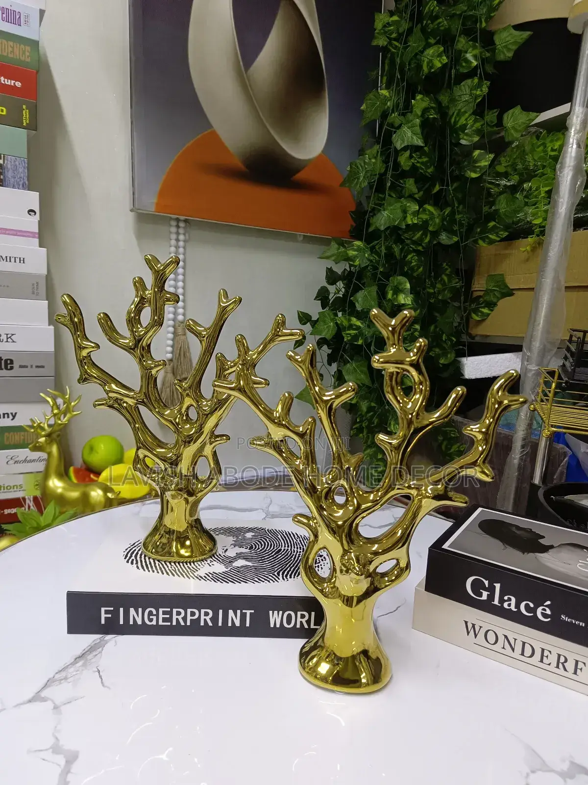 Gold Ceramic Tree Sculpture