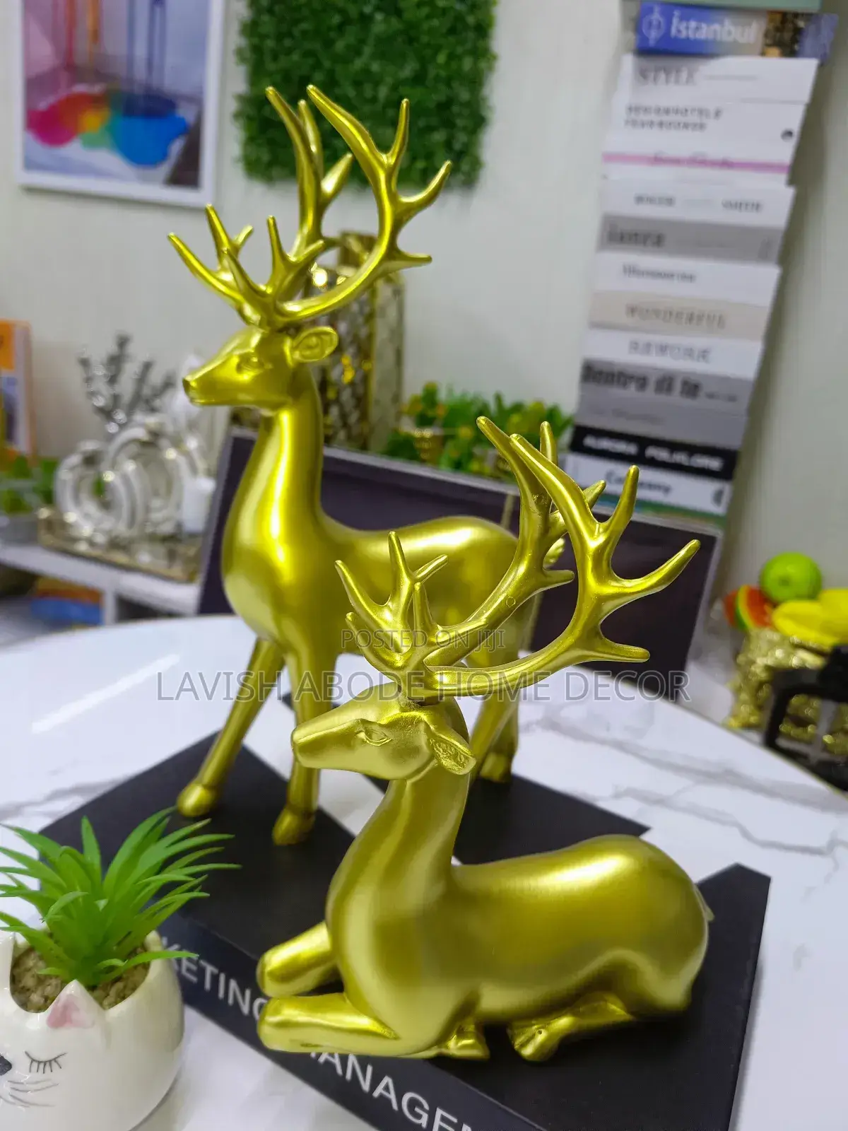 Decor Deer Sculptures - A Pair