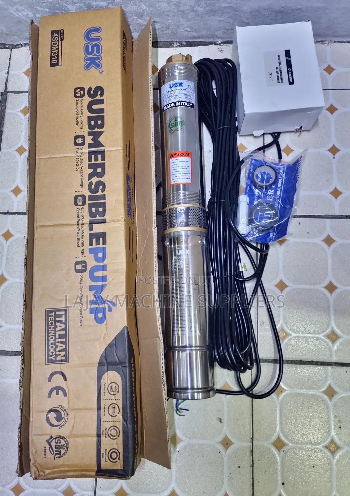 Usk Italy Submersible Water Pump 0.75hp