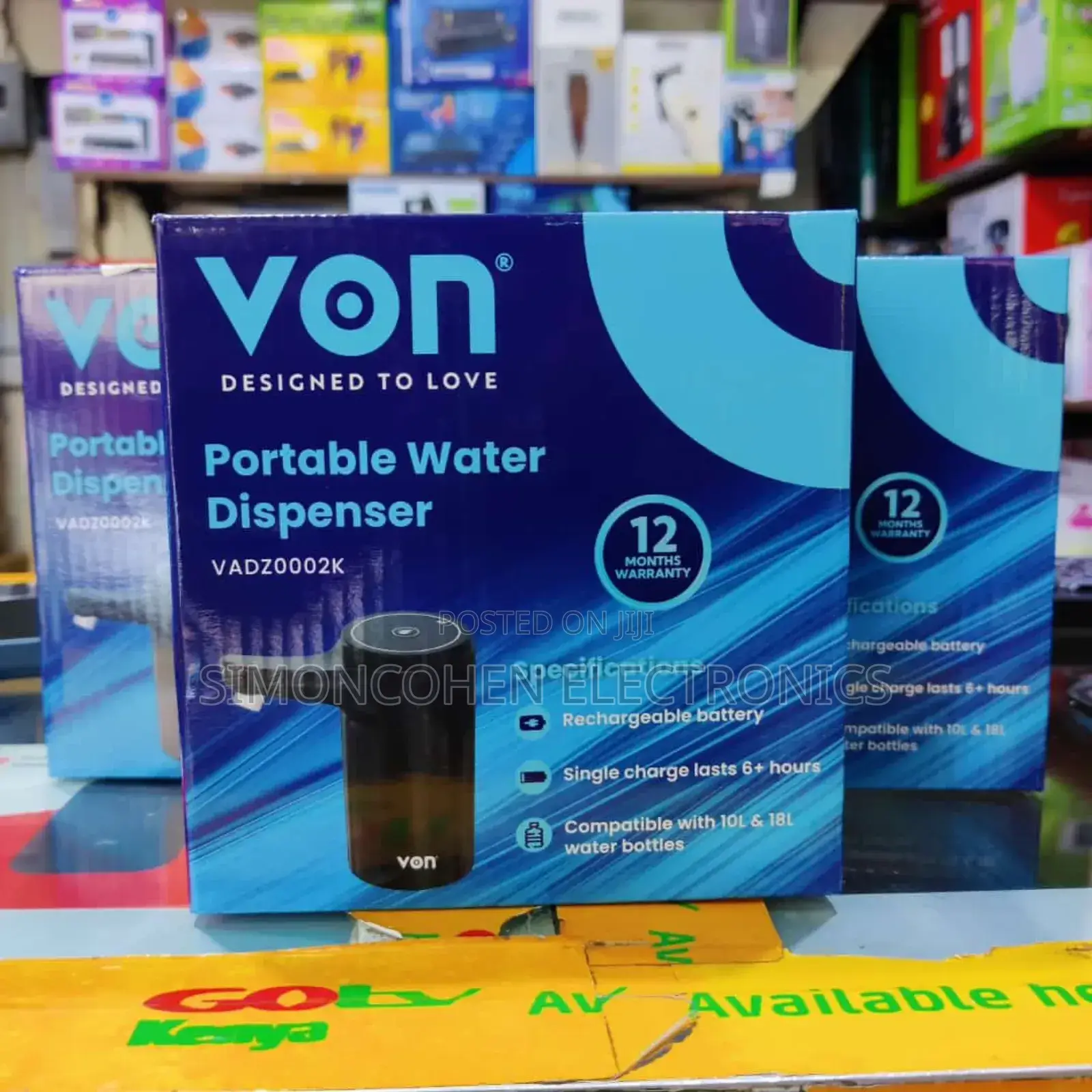 Von Rechargeable Water Dispenser