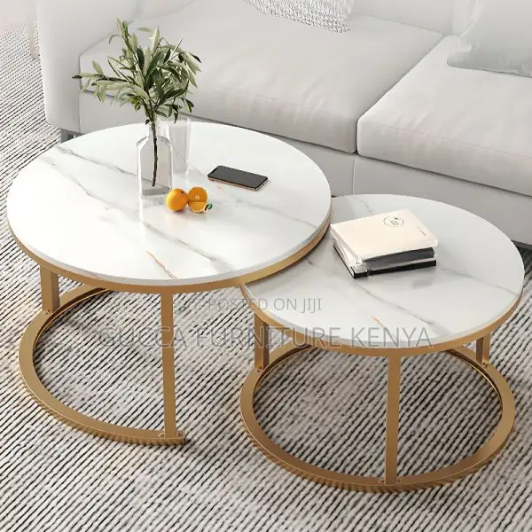 Coffee Tables: Stylish Double Nesting Rounded Coffee Table