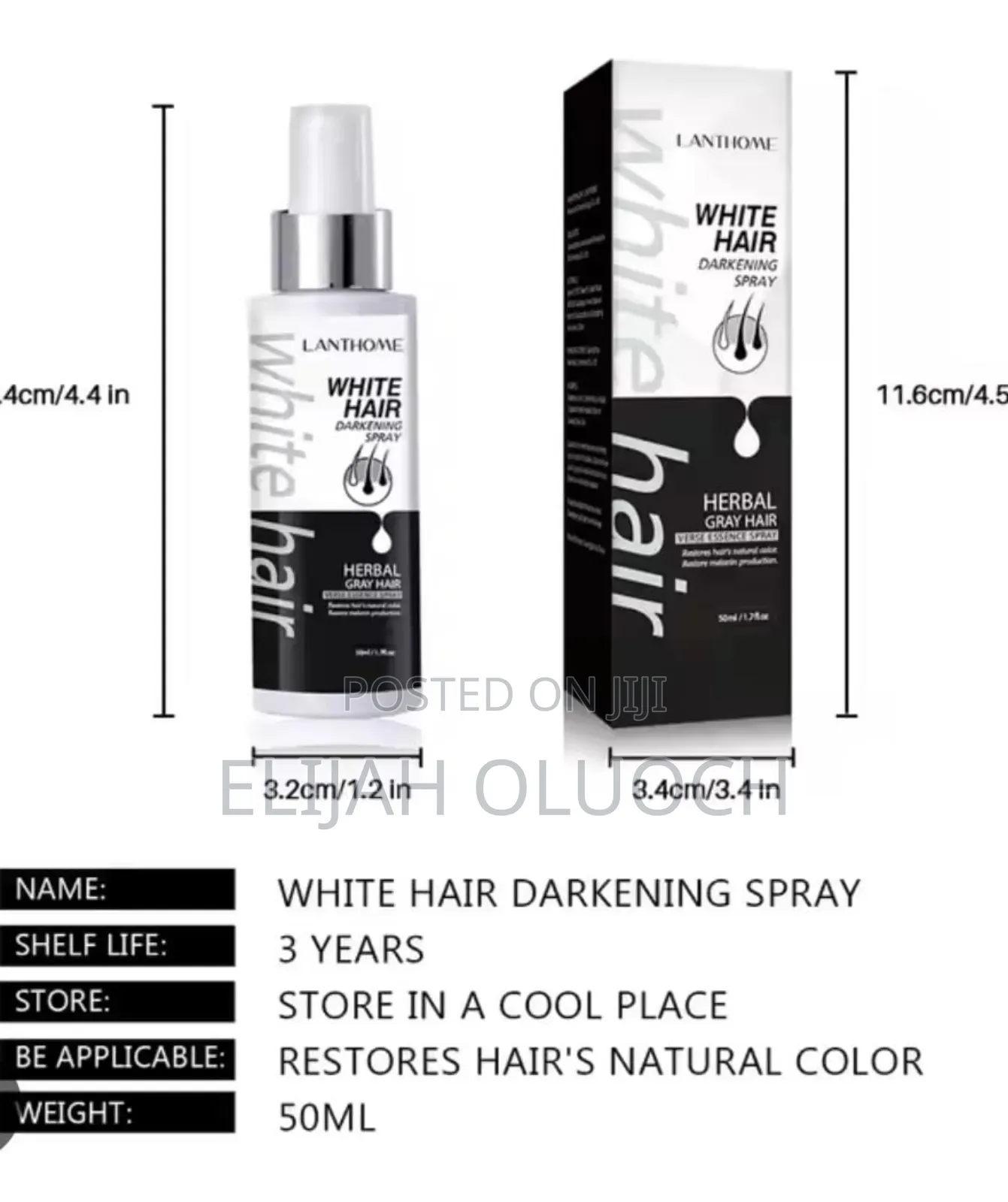 White Hair Darkening Spray