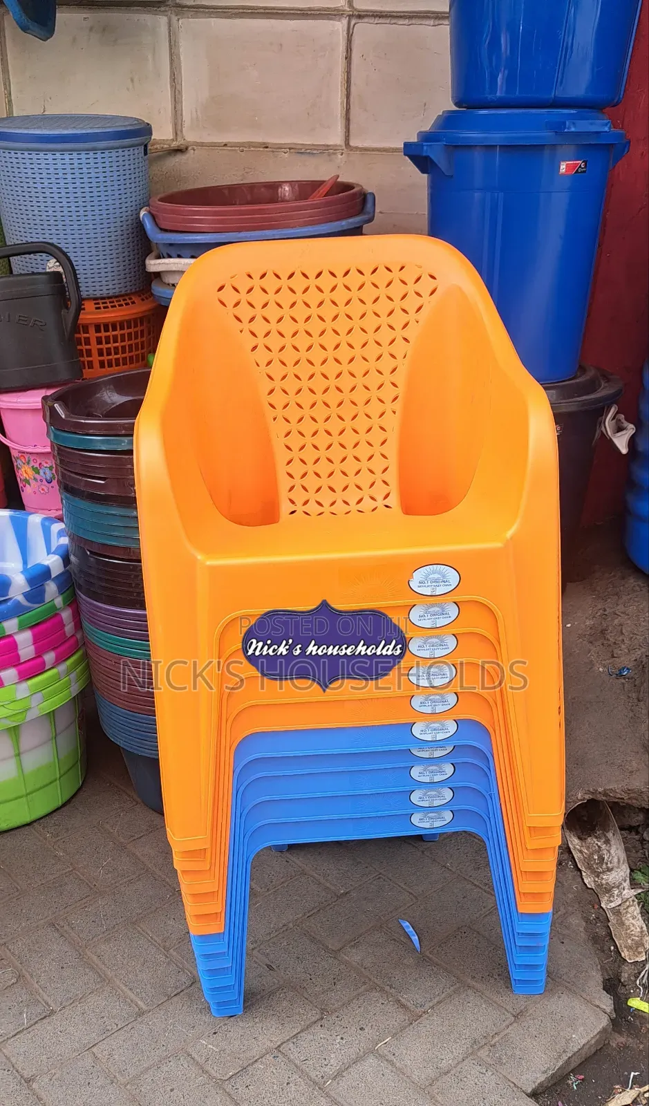 Orange Blue Skyplast Plastic Chairs