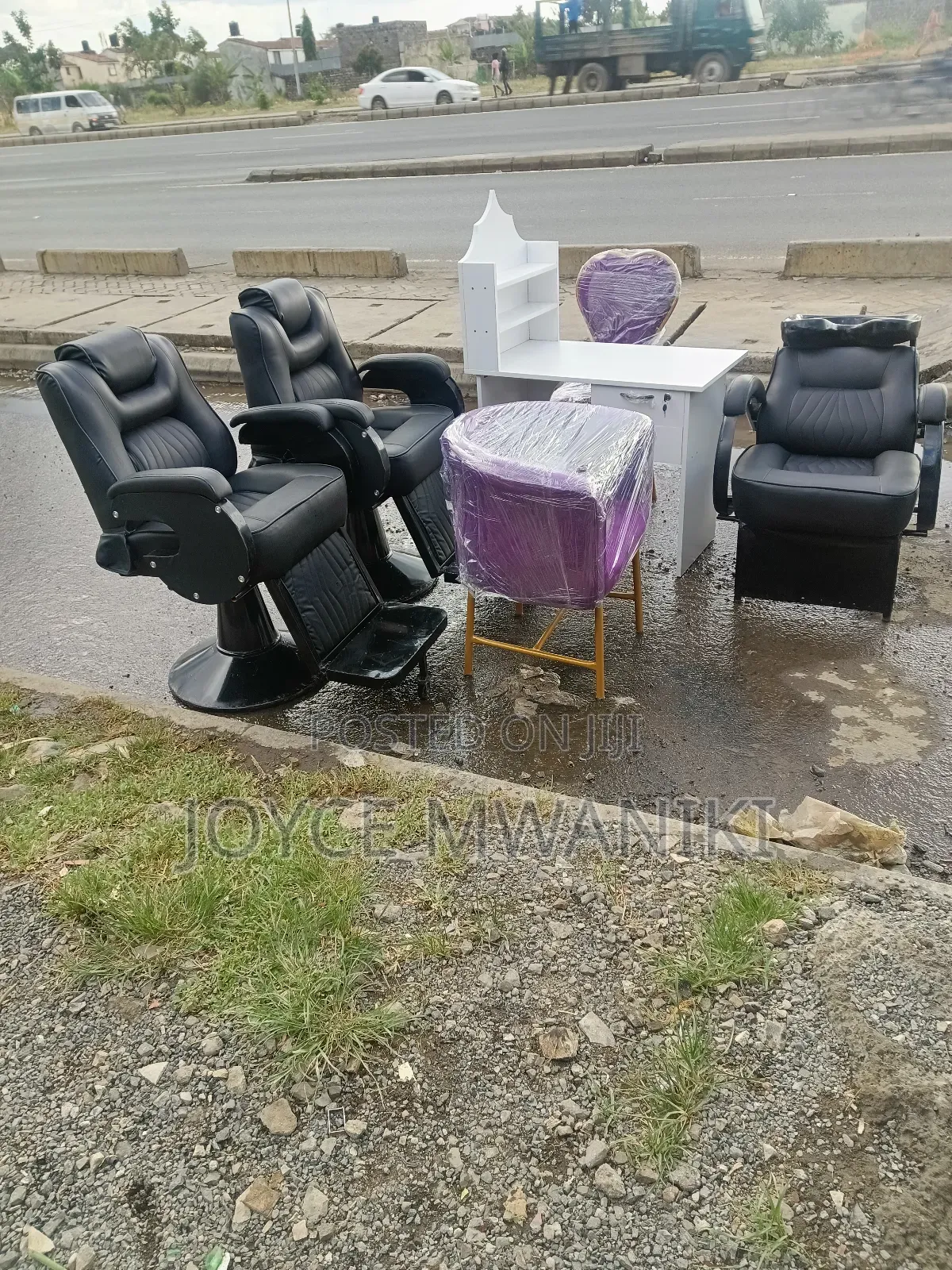 Barber Seats, Sink Chair and a Manicure Set 