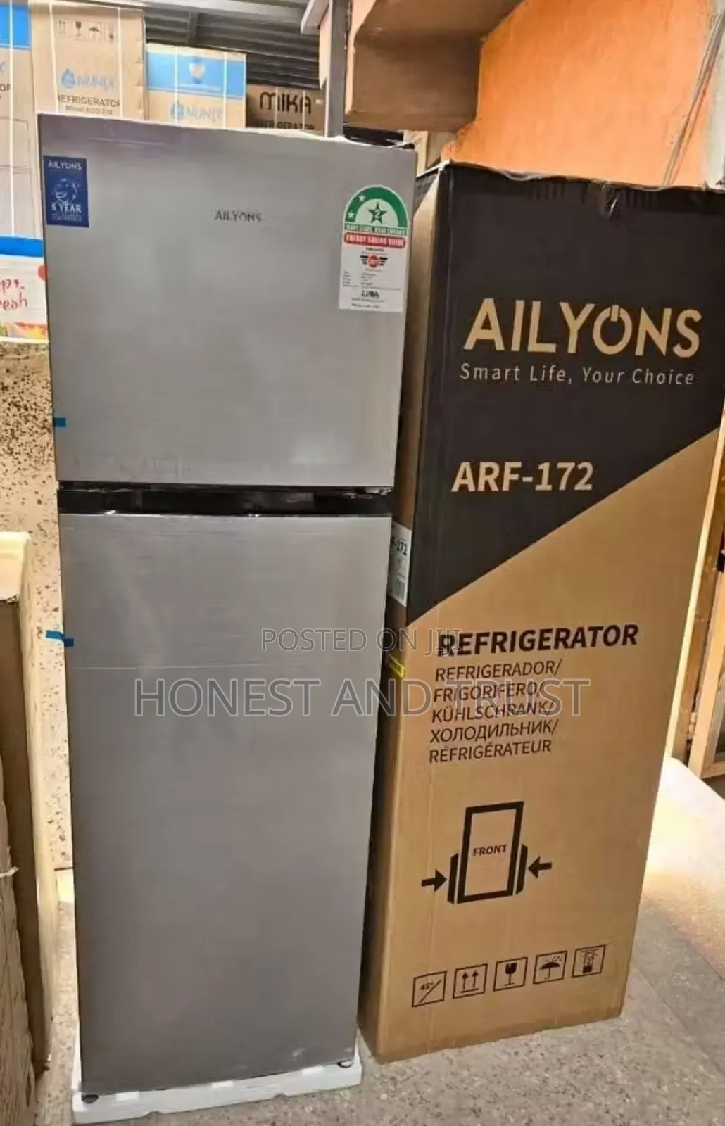 Ailyons Double Doorfridge Top Mounted Freezer, 168l Capacity