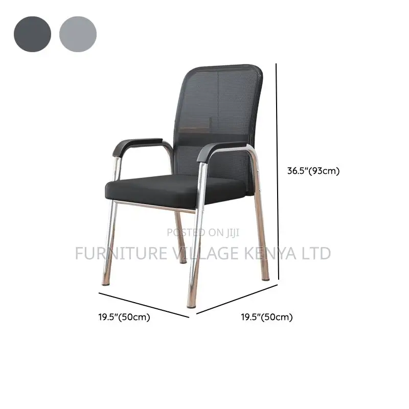 Black Upholstered Office Desk Chair With Armrest